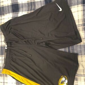 Nike Black and Yellow Mizzou Athletic Shorts